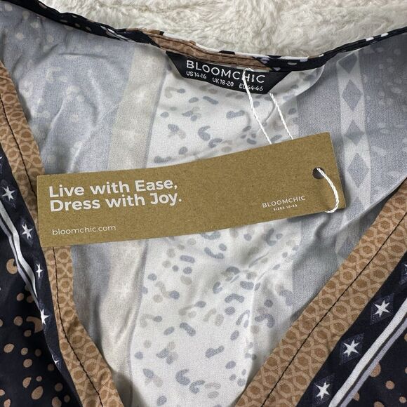 NWT Bloomchic Women's‎ Midi Dress With Geometric Print - Size US 14-16 - Picture 9 of 11